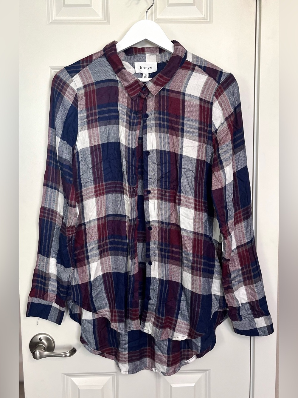 Korye Plaid Button-Up Flannel Tunic